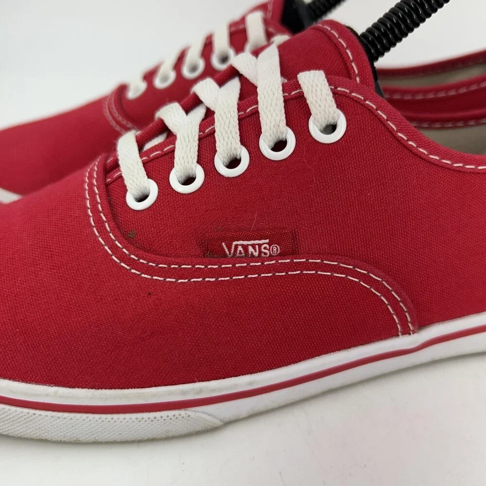 Vans Shoes Mens Size 5.5 Red Canvas Low Top Skateboarding Sneakers Lace Up